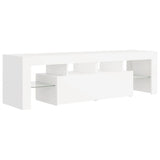 NNEVL TV Cabinet with LED Lights White 140x36.5x40 cm