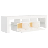 NNEVL TV Cabinet with LED Lights White 140x36.5x40 cm