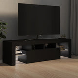 NNEVL TV Cabinet with LED Lights Black 140x36.5x40 cm