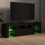 NNEVL TV Cabinet with LED Lights Black 140x36.5x40 cm