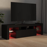 NNEVL TV Cabinet with LED Lights Black 140x36.5x40 cm