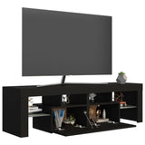 NNEVL TV Cabinet with LED Lights Black 140x36.5x40 cm