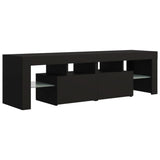 NNEVL TV Cabinet with LED Lights Black 140x36.5x40 cm