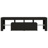 NNEVL TV Cabinet with LED Lights Black 140x36.5x40 cm