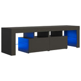 NNEVL TV Cabinet with LED Lights Grey 140x36.5x40 cm