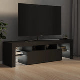 NNEVL TV Cabinet with LED Lights Grey 140x36.5x40 cm