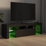 NNEVL TV Cabinet with LED Lights Grey 140x36.5x40 cm