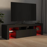 NNEVL TV Cabinet with LED Lights Grey 140x36.5x40 cm