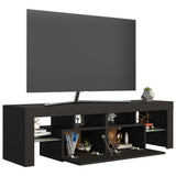 NNEVL TV Cabinet with LED Lights Grey 140x36.5x40 cm