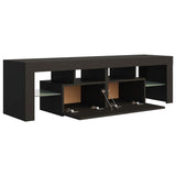 NNEVL TV Cabinet with LED Lights Grey 140x36.5x40 cm