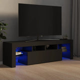 NNEVL TV Cabinet with LED Lights Grey 140x36.5x40 cm