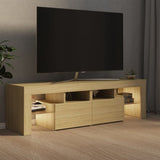 NNEVL TV Cabinet with LED Lights Sonoma Oak 140x36.5x40 cm