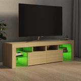 NNEVL TV Cabinet with LED Lights Sonoma Oak 140x36.5x40 cm
