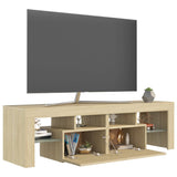 NNEVL TV Cabinet with LED Lights Sonoma Oak 140x36.5x40 cm