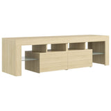 NNEVL TV Cabinet with LED Lights Sonoma Oak 140x36.5x40 cm