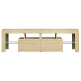 NNEVL TV Cabinet with LED Lights Sonoma Oak 140x36.5x40 cm