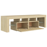 NNEVL TV Cabinet with LED Lights Sonoma Oak 140x36.5x40 cm