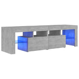 NNEVL TV Cabinet with LED Lights Concrete Grey 140x36.5x40 cm