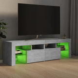 NNEVL TV Cabinet with LED Lights Concrete Grey 140x36.5x40 cm