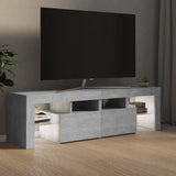 NNEVL TV Cabinet with LED Lights Concrete Grey 140x36.5x40 cm