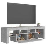 NNEVL TV Cabinet with LED Lights Concrete Grey 140x36.5x40 cm