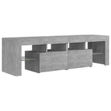 NNEVL TV Cabinet with LED Lights Concrete Grey 140x36.5x40 cm