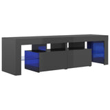 NNEVL TV Cabinet with LED Lights High Gloss Grey 140x36.5x40 cm