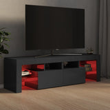 NNEVL TV Cabinet with LED Lights High Gloss Grey 140x36.5x40 cm