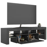 NNEVL TV Cabinet with LED Lights High Gloss Grey 140x36.5x40 cm