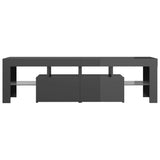 NNEVL TV Cabinet with LED Lights High Gloss Grey 140x36.5x40 cm