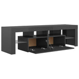 NNEVL TV Cabinet with LED Lights High Gloss Grey 140x36.5x40 cm