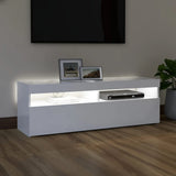 NNEVL TV Cabinet with LED Lights White 120x35x40 cm