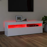 NNEVL TV Cabinet with LED Lights White 120x35x40 cm