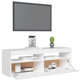 NNEVL TV Cabinet with LED Lights White 120x35x40 cm
