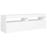 NNEVL TV Cabinet with LED Lights White 120x35x40 cm