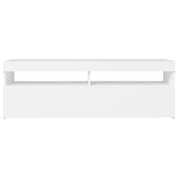 NNEVL TV Cabinet with LED Lights White 120x35x40 cm