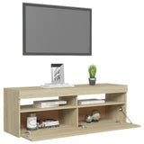 NNEVL TV Cabinet with LED Lights Sonoma Oak 120x35x40 cm