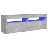 NNEVL TV Cabinet with LED Lights Concrete Grey 120x35x40 cm