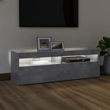 NNEVL TV Cabinet with LED Lights Concrete Grey 120x35x40 cm