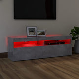 NNEVL TV Cabinet with LED Lights Concrete Grey 120x35x40 cm