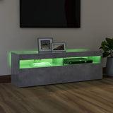 NNEVL TV Cabinet with LED Lights Concrete Grey 120x35x40 cm