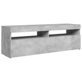 NNEVL TV Cabinet with LED Lights Concrete Grey 120x35x40 cm