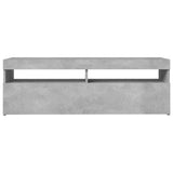 NNEVL TV Cabinet with LED Lights Concrete Grey 120x35x40 cm