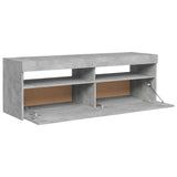 NNEVL TV Cabinet with LED Lights Concrete Grey 120x35x40 cm