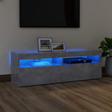 NNEVL TV Cabinet with LED Lights Concrete Grey 120x35x40 cm