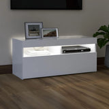 NNEVL TV Cabinet with LED Lights White 90x35x40 cm