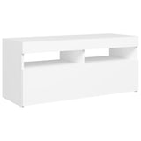 NNEVL TV Cabinet with LED Lights White 90x35x40 cm