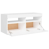 NNEVL TV Cabinet with LED Lights White 90x35x40 cm