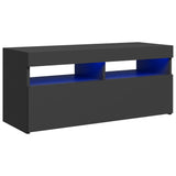 NNEVL TV Cabinet with LED Lights Grey 90x35x40 cm
