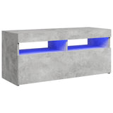 NNEVL TV Cabinet with LED Lights Concrete Grey 90x35x40 cm
